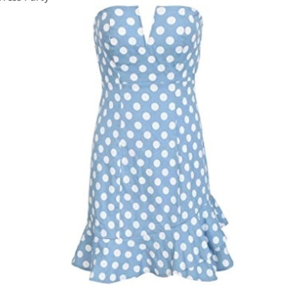 Polka dot Strapless Stretchy Mini Tube Dress - Picture 7 of 7